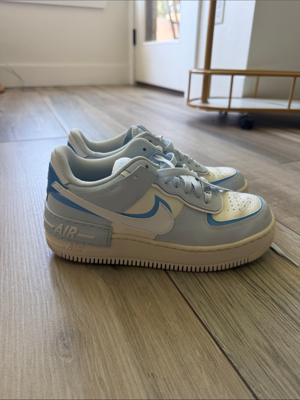 Nike Air Force 1 Sneakers in Light Blue and White